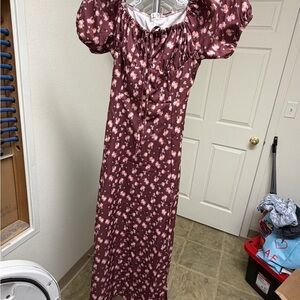 Floral Puff Sleeve Mid dress